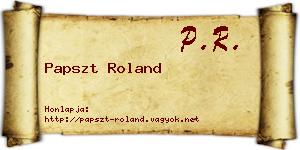 Papszt Roland névjegykártya