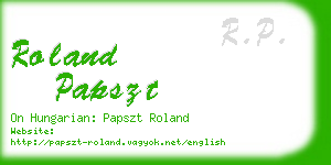 roland papszt business card